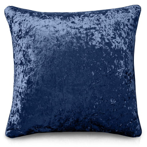 Plain Navy Crushed Velvet Cushion Cover Linens Online