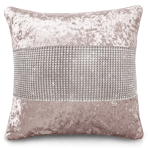 Blush crushed velvet cushions top