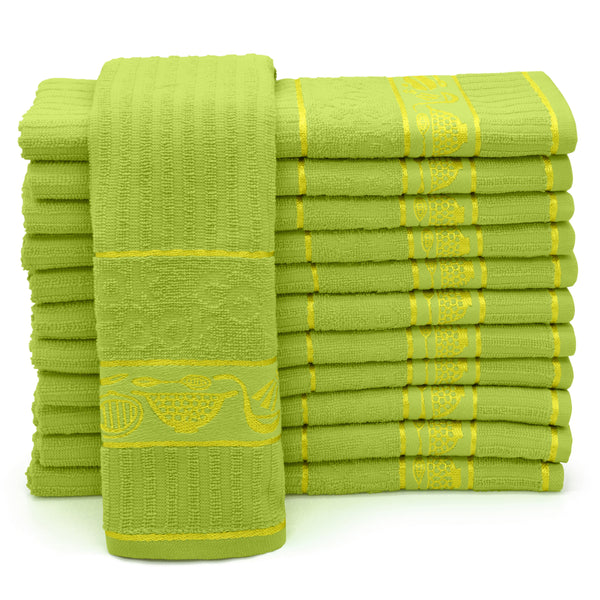 Lime green kitchen towels sales