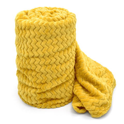 Velosso Chevron Moda Plush Ochre Blanket Linens Online