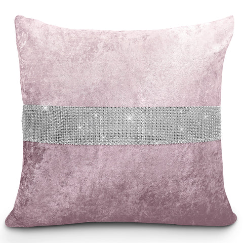 Ombre Crushed Velvet Diamante Pink Cushion Cover Linens Online