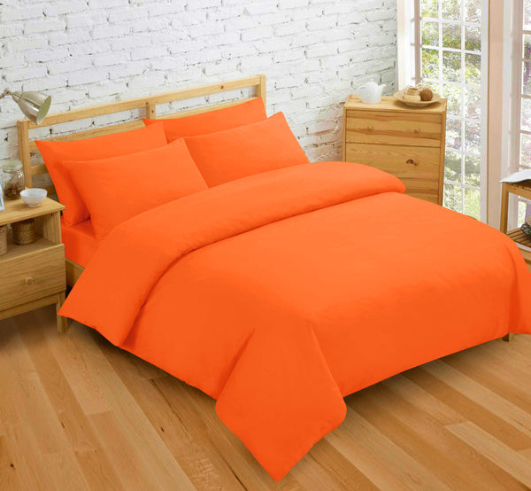 Velosso Plain Dyed Orange Duvet Cover Set Linens Online