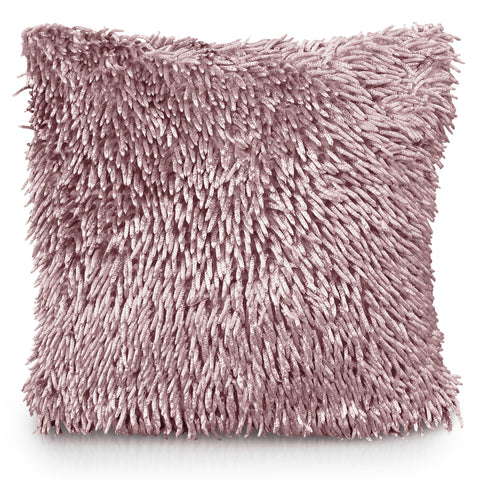 Blush Pink Shaggy Chenille Cushion Cover Linens Online