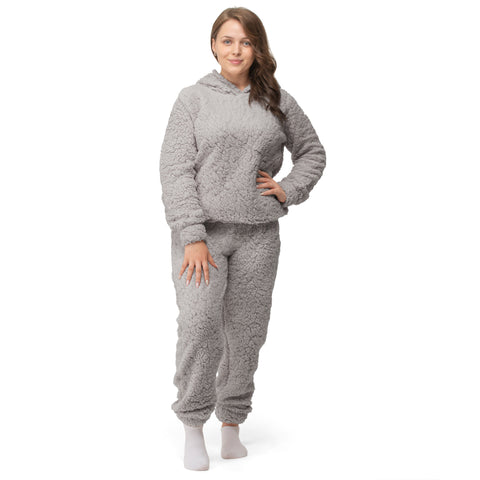 Womens teddy best sale fleece pyjamas