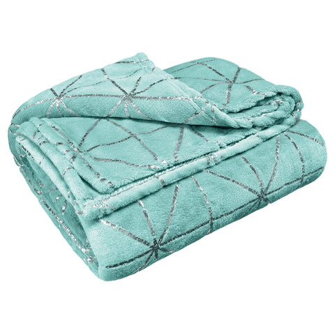 Intimates Vera Luxury Geometric Duck Egg Blue Throw – Linens Online