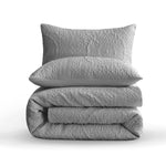 Velosso Winchester Pinsonic Quilted Duvet Cover & Pillowcase Set - Grey