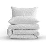 Velosso Winchester Pinsonic Quilted Duvet Cover & Pillowcase Set - White