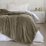 Velosso Beige Super Chunky Cord Faux Mink Blanket