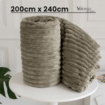 Velosso Beige Super Chunky Cord Faux Mink Blanket