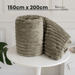 Velosso Beige Super Chunky Cord Faux Mink Blanket