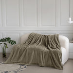 Velosso Beige Super Chunky Cord Faux Mink Blanket