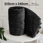 Velosso Black Super Chunky Cord Faux Mink Blanket
