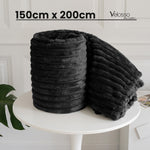 Velosso Black Super Chunky Cord Faux Mink Blanket