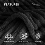 Velosso Black Super Chunky Cord Faux Mink Blanket