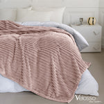 Velosso Blush Pink Super Chunky Cord Faux Mink Blanket