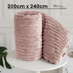 Velosso Blush Pink Super Chunky Cord Faux Mink Blanket