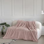 Velosso Blush Pink Super Chunky Cord Faux Mink Blanket
