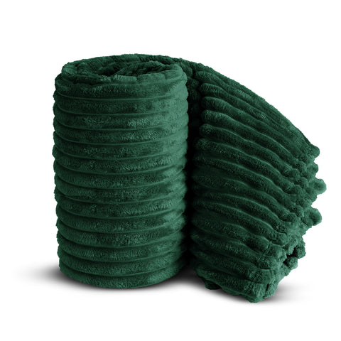 Velosso Emerald Super Chunky Cord Faux Mink Blanket