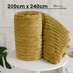Velosso Ochre Yellow Super Chunky Cord Faux Mink Blanket