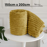 Velosso Ochre Yellow Super Chunky Cord Faux Mink Blanket