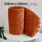 Velosso Orange Super Chunky Cord Faux Mink Blanket