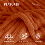 Velosso Orange Super Chunky Cord Faux Mink Blanket