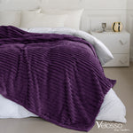 Velosso Aubergine Super Chunky Cord Faux Mink Blanket