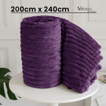 Velosso Aubergine Super Chunky Cord Faux Mink Blanket