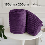 Velosso Aubergine Super Chunky Cord Faux Mink Blanket