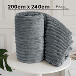 Velosso Silver Super Chunky Cord Faux Mink Blanket
