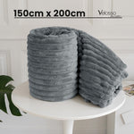 Velosso Silver Super Chunky Cord Faux Mink Blanket