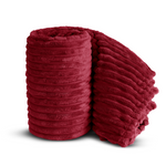 Velosso Red Super Chunky Cord Faux Mink Blanket