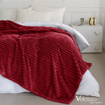 Velosso Red Super Chunky Cord Faux Mink Blanket