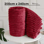 Velosso Red Super Chunky Cord Faux Mink Blanket