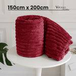 Velosso Red Super Chunky Cord Faux Mink Blanket