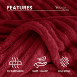 Velosso Red Super Chunky Cord Faux Mink Blanket