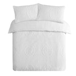 Velosso Winchester Pinsonic Quilted Duvet Cover & Pillowcase Set - White