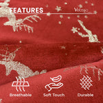 Velosso Dancing Stag Shimmering Velvet Sherpa Blanket - Red