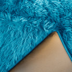Home Republic Teal Shaggy Anti Slip Sponge Cushioned Area Rug