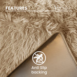 Home Republic Beige Shaggy Anti Slip Sponge Cushioned Area Rug