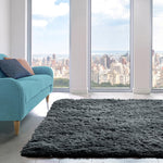 Home Republic Charcoal Grey Shaggy Anti Slip Sponge Cushioned Area Rug