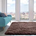 Home Republic Chocolate Brown Shaggy Anti Slip Sponge Cushioned Rug