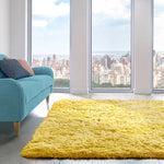 Home Republic Ochre Yellow Shaggy Anti Slip Sponge Cushioned Area Rug