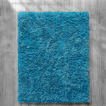 Home Republic Teal Shaggy Anti Slip Sponge Cushioned Area Rug
