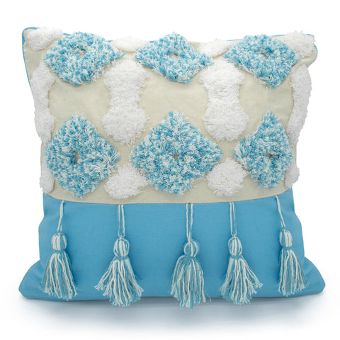 Intimates Alta Tassel Heavy Tuft Blue Cushion Cover