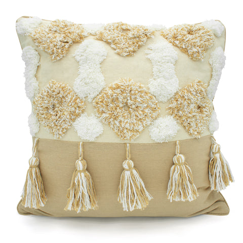 Intimates Alta Tassel Heavy Tuft Beige Cushion Cover