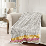 Velosso Luxury Aztec Sherpa Reverse Throw - Grey