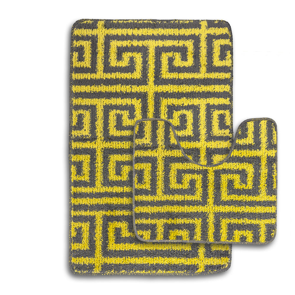 Velosso Luxe Anti Slip Bath Mat Set - Ochre