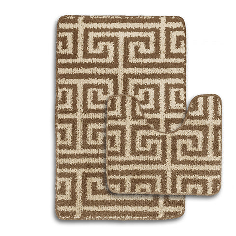 Velosso Luxe Anti Slip Bath Mat Set - Latte