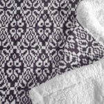 Velosso Luxury Aztec Sherpa Reverse Throw - Charcoal